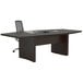 A Safco Aberdeen mocha rectangular conference table.