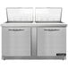 A large stainless steel Continental Refrigerator with two doors on a counter.