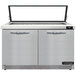 A stainless steel Continental Refrigerator with two glass doors.
