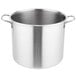 A close-up of a Vollrath stainless steel double boiler pot with handles.
