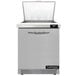 A Continental Refrigerator sandwich prep table with a door open.