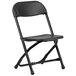 A Flash Furniture black plastic folding chair with a black seat.