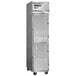 The white door of a Continental Refrigerator narrow reach-in refrigerator with a handle.