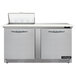 A stainless steel Continental Refrigerator with two doors and a cutting top.