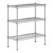 A Regency chrome wire shelving kit with three shelves.