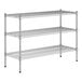 A Regency chrome wire shelving unit with three shelves.