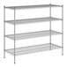 A wireframe of a Regency metal shelving unit with three shelves.