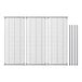 A metal grid with metal rods on a white background.