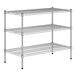 A Regency chrome wire shelving unit with three shelves.