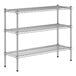 A Regency chrome wire shelving kit with three shelves.