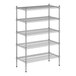 A Regency chrome wire shelving unit with four shelves.