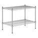 A Regency chrome wire shelving unit with two shelves.