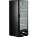 A Beverage-Air black glass door merchandiser freezer.