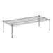 A wireframe of a Regency chrome dunnage shelf with two legs.