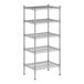 A wireframe of a Regency chrome wire shelving unit with four shelves.