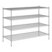 A Regency chrome wire shelving unit with four shelves.