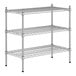 A Regency chrome wire shelving kit with three shelves.