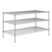 A Regency chrome wire shelving unit with three shelves.