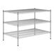 A Regency chrome wire shelving unit with three shelves.