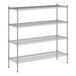 A wireframe of a Regency metal shelving unit with four shelves.