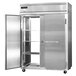 A large stainless steel Continental Refrigerator with two doors open.