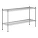 A wireframe of a silver metal Regency shelf kit with two shelves.