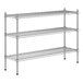 A Regency chrome wire shelving kit with three shelves.