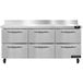 A Continental Refrigerator worktop refrigerator with six drawers.