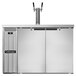 A stainless steel Continental Refrigerator beer dispenser with two taps.