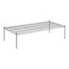 A wireframe of a Regency chrome dunnage shelf with two shelves.