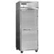 A large stainless steel Continental Refrigerator reach-in refrigerator with a solid door.