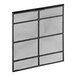 A close-up of a black square mesh with four grids.