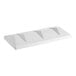 A white rectangular plastic baffle with three triangles.