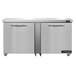 A Continental Refrigerator low profile undercounter refrigerator with two doors.