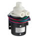 A small black Hoshizaki pump motor with colored wires and white plastic connectors.