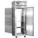 A Continental Refrigerator reach-in pass-through refrigerator with a door open.