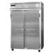 A Continental Refrigerator stainless steel reach-in refrigerator with two doors.