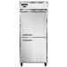 a white refrigerator with a handle