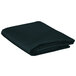 A folded hunter green rectangular table cover.