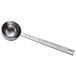 A Vollrath stainless steel round measuring spoon with a handle.