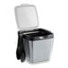 An OXO plastic ice bucket set with tongs and garnish tray.