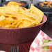 a bowl of chips on a table