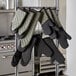 oven mitts from a rack