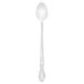 A Walco stainless steel iced tea spoon with a white handle and silver spoon.