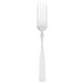 A Walco stainless steel dinner fork with a white handle on a white background.