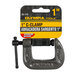 An Olympia Tools grey cast steel C-clamp with black oxide swivel.