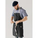 Stock Mfg. Co. Black Denim Bib Apron with 3 Pockets - 32 inchL x 27.5 inchW
