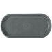 A grey rectangular Fiesta bread tray with a small oval design.