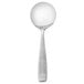 A close-up of a Walco stainless steel bouillon spoon with a silver handle.