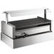 A silver and black Avantco hot dog roller grill with a glass top.